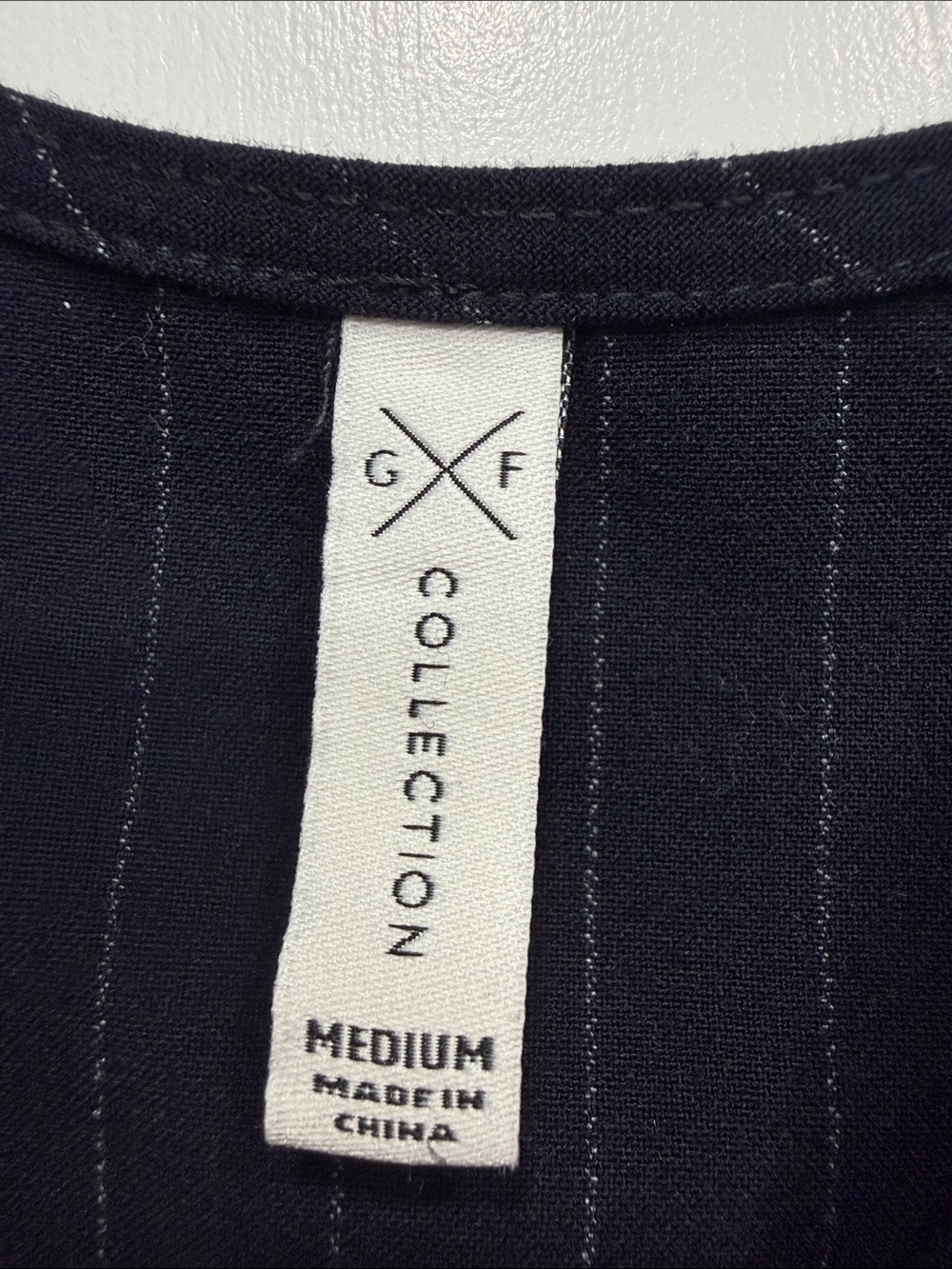 GG Collection Black Pinstripe Sleeveless Mini Dress - Picture 2 of 4